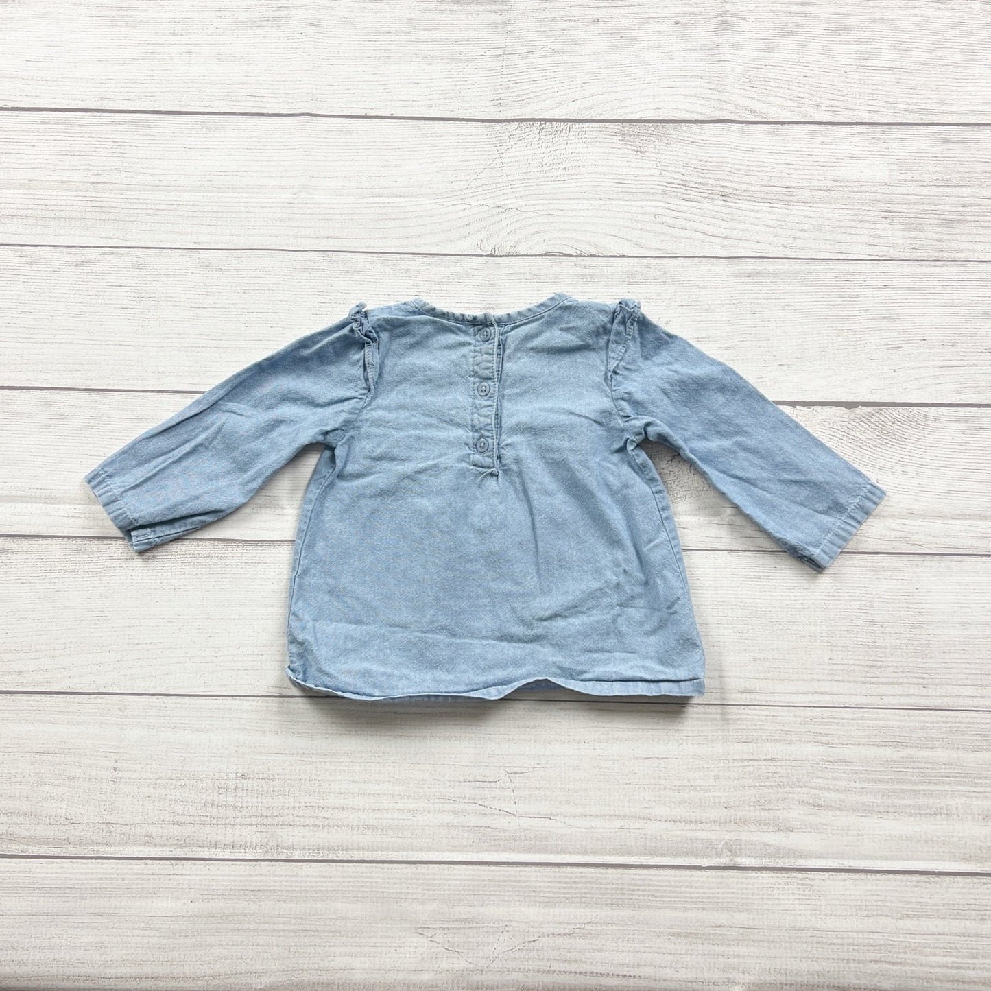 Carter's Baby Denim Shirt Long Sleeves Button Back Blue 9-12 Months