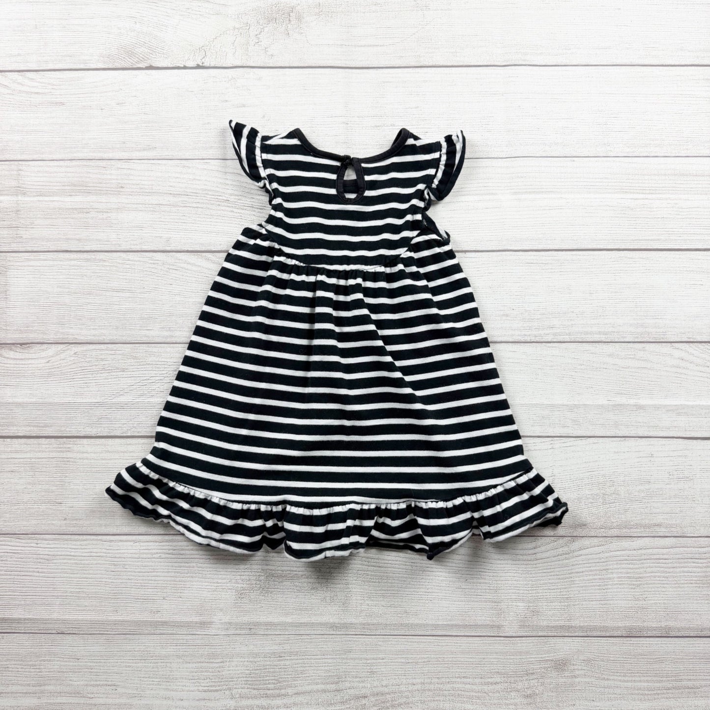 Madison Grace Girls Striped Flutter Sleeve Ruffle Dress 5
