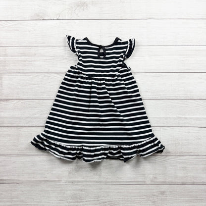 Madison Grace Girls Striped Flutter Sleeve Ruffle Dress 5