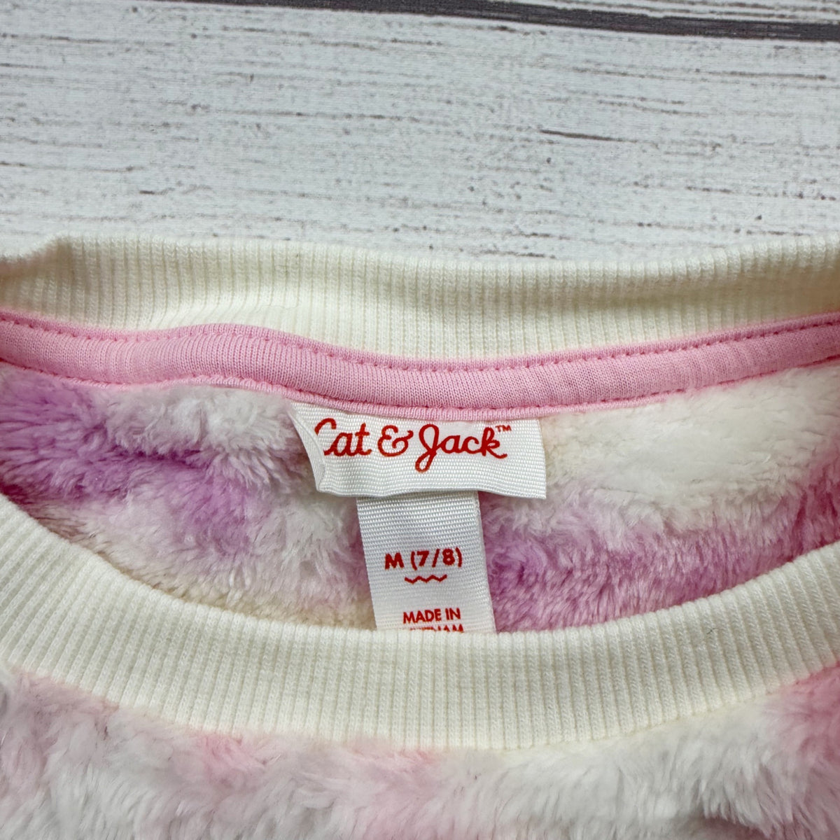 Cat & Jack Girls Fuzzy Tie Dye Long Sleeve Pullover Sweater NWT M 7-8
