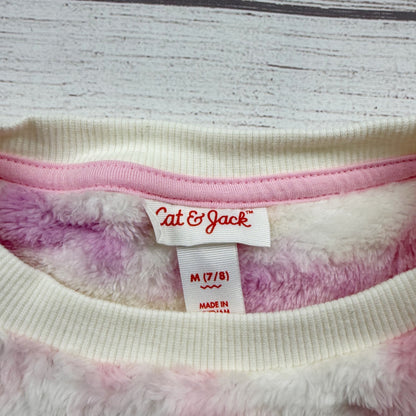 Cat & Jack Girls Fuzzy Tie Dye Long Sleeve Pullover Sweater NWT M 7-8
