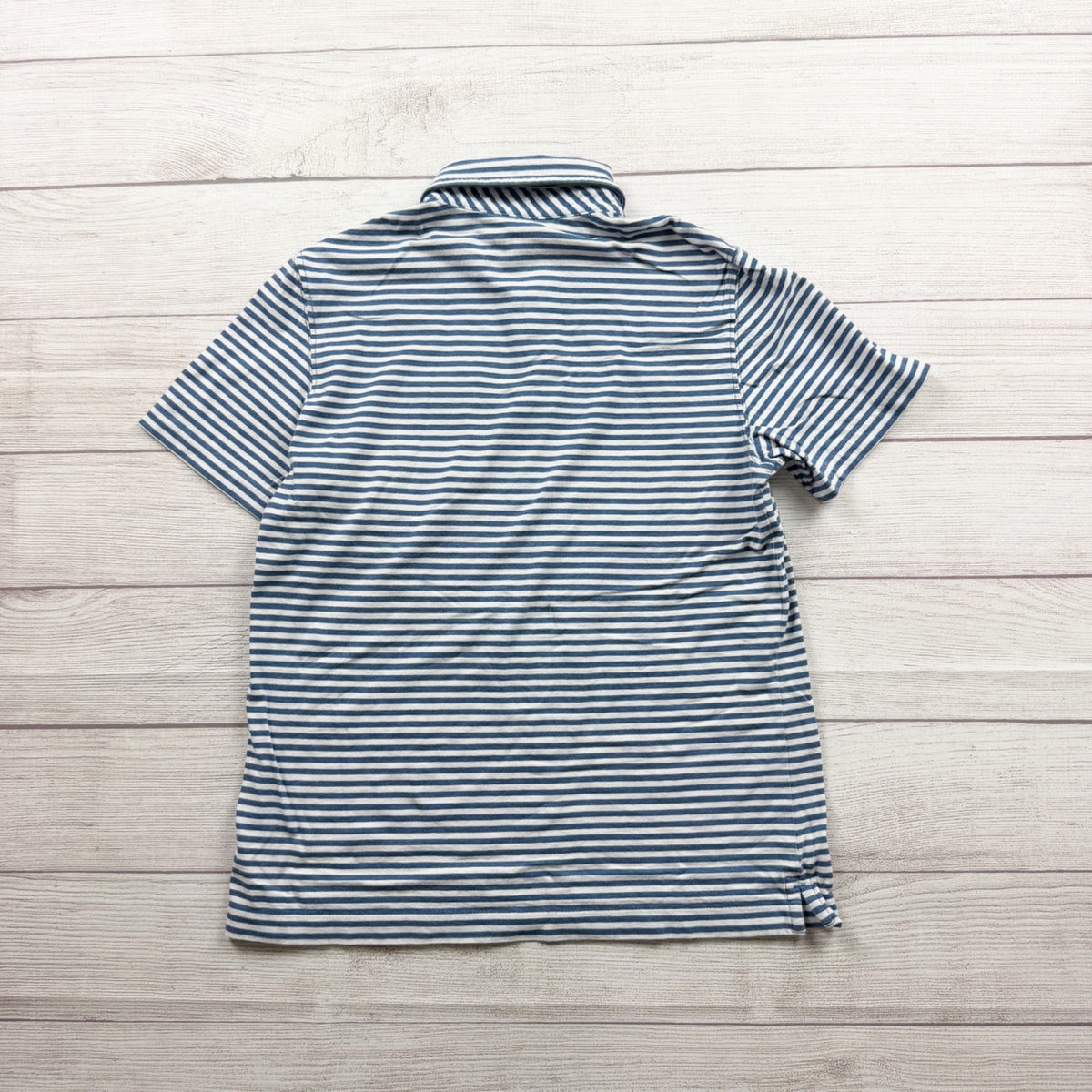 Vineyard Vines Striped Polo Shirt Pima Cotton Blue White Short Sleeve L 16
