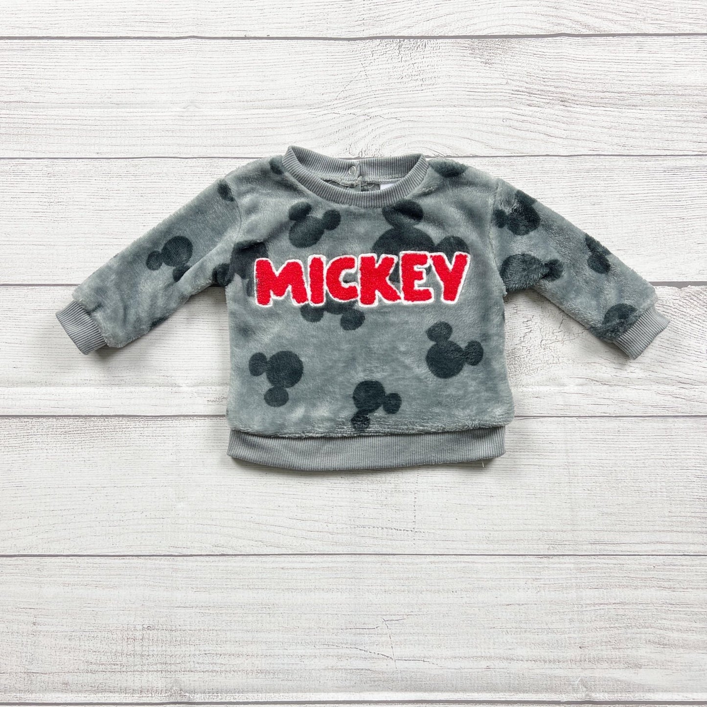 Disney Baby Mickey Mouse Plush Sweatshirt Pullover “Mickey” Top 3-6 Months