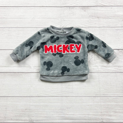 Disney Baby Mickey Mouse Plush Sweatshirt Pullover “Mickey” Top 3-6 Months