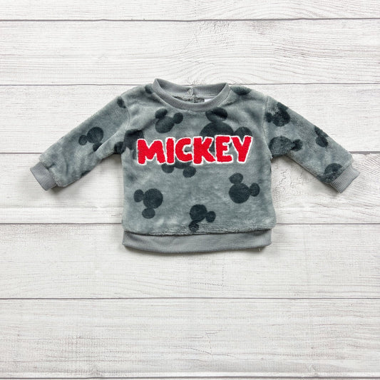 Disney Baby Mickey Mouse Plush Sweatshirt Pullover “Mickey” Top 3-6 Months