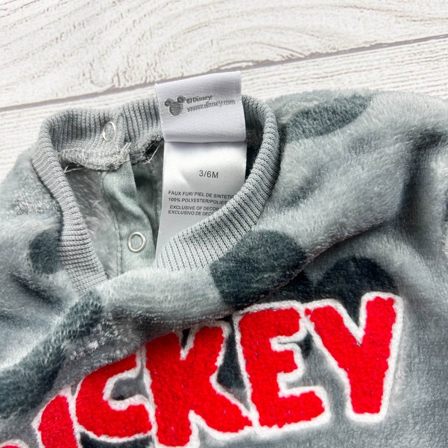 Disney Baby Mickey Mouse Plush Sweatshirt Pullover “Mickey” Top 3-6 Months