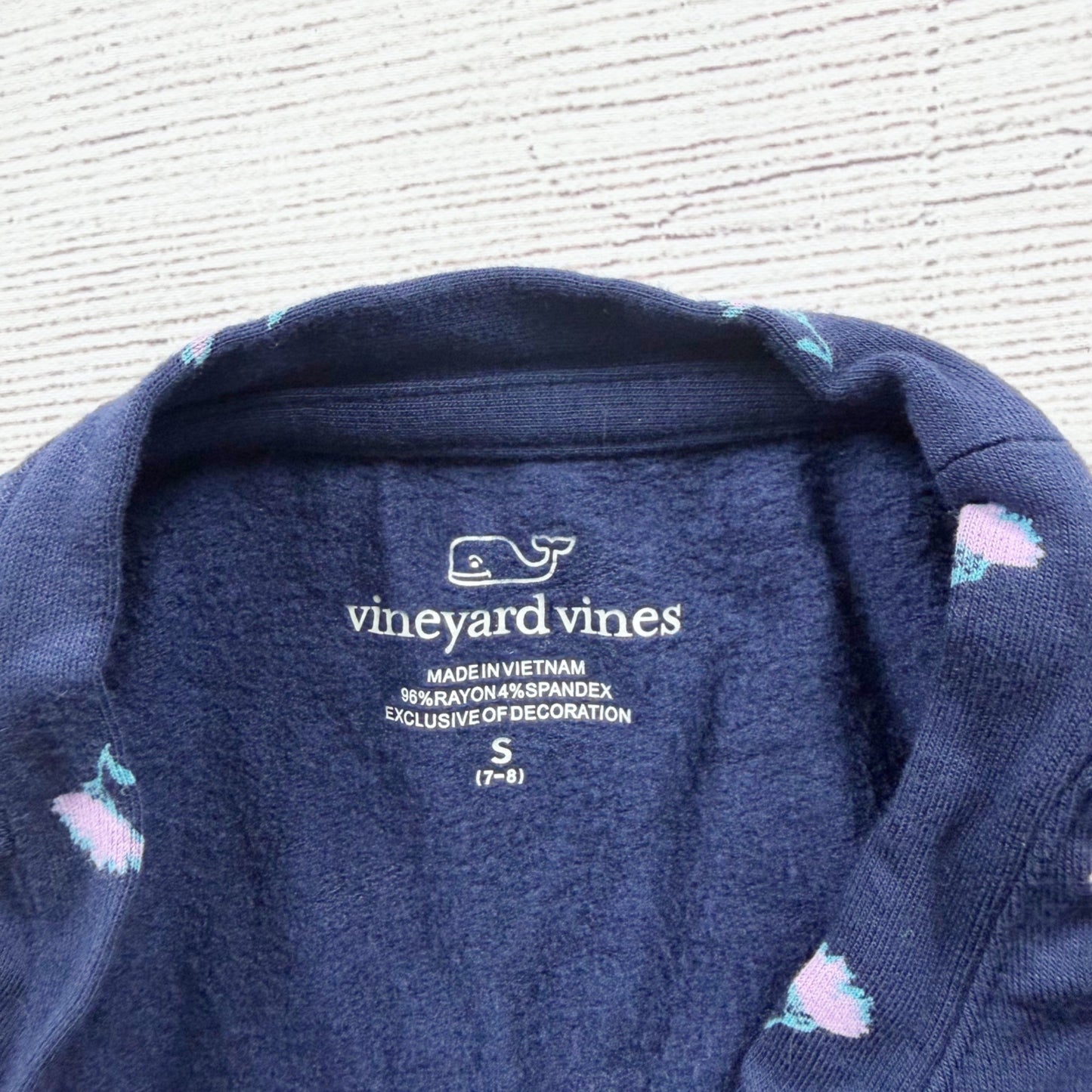 Vineyard Vines Girls Ruffle Sleeve Sweatshirt Tank Floral Sleeveless Top S 7-8