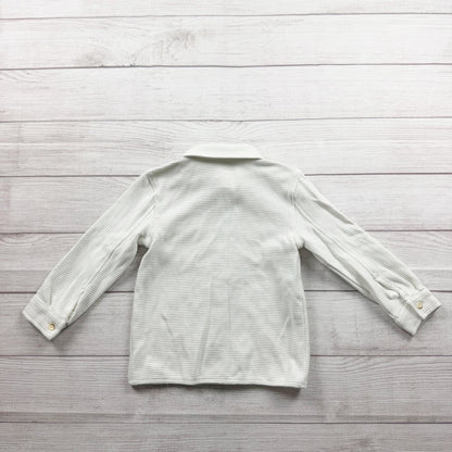 Cat & Jack Toddler Boys Waffle Knit Long Sleeve Shirt White Button Front 4T