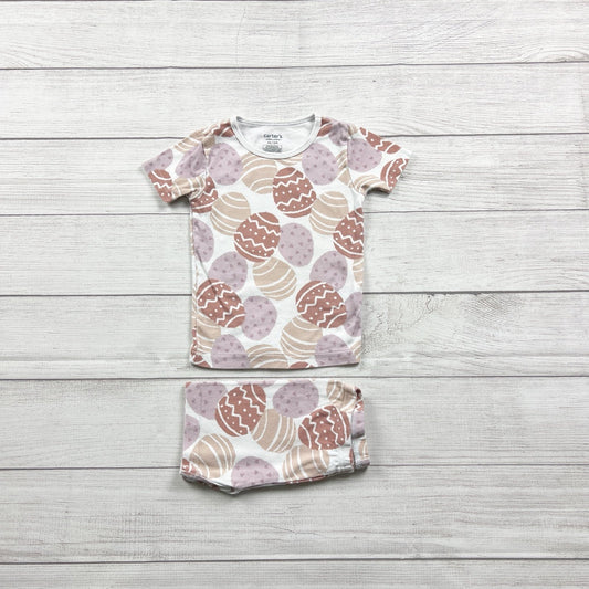 Carter’s Toddler Easter Pajamas 2pc Set Pastel Egg Print Short Sleeve 3T