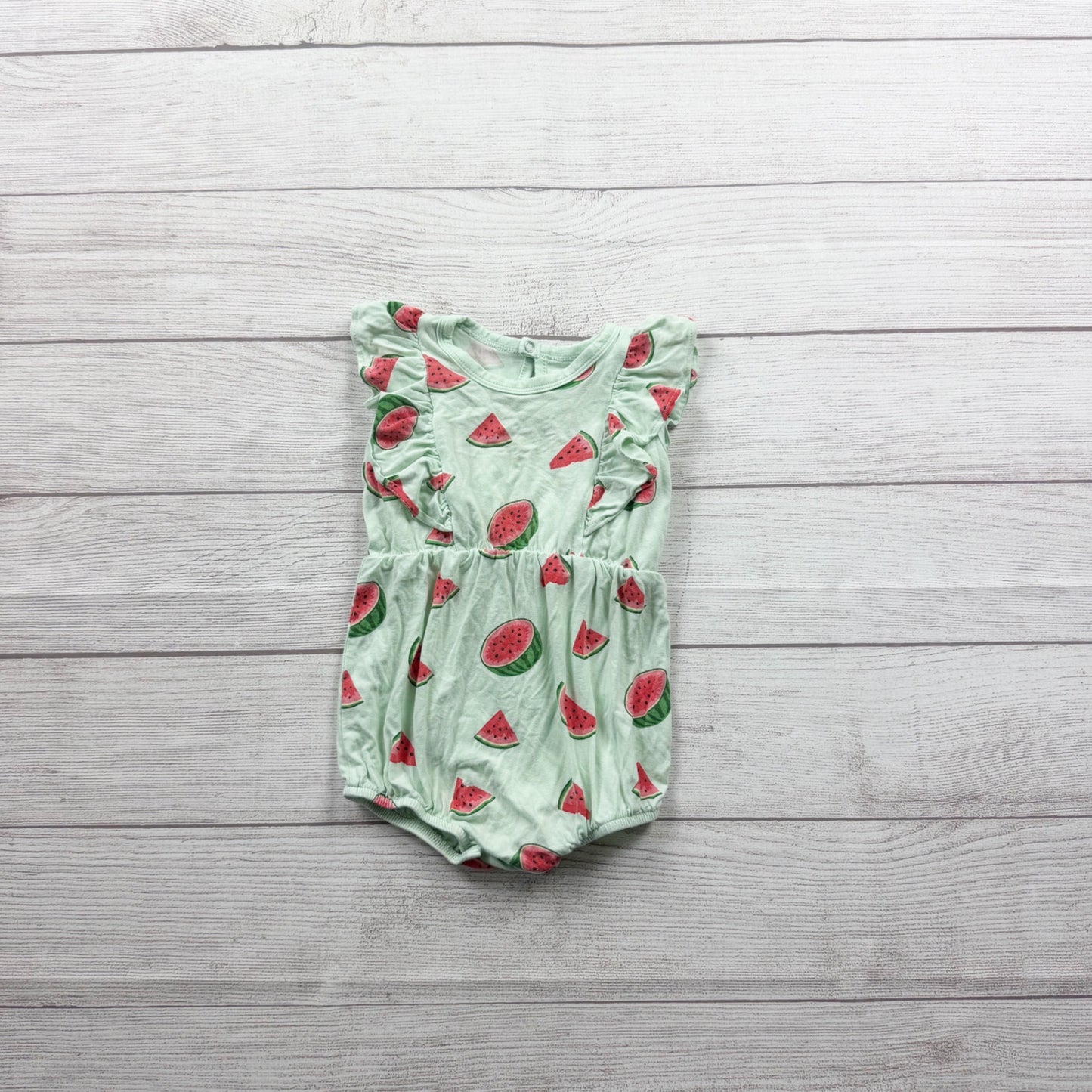 Kyte Baby Infant Watermelon Print Bubble Romper Bamboo Sleeveless 6-12 Months