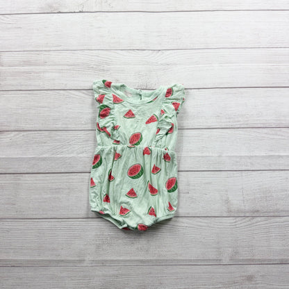 Kyte Baby Infant Watermelon Print Bubble Romper Bamboo Sleeveless 6-12 Months