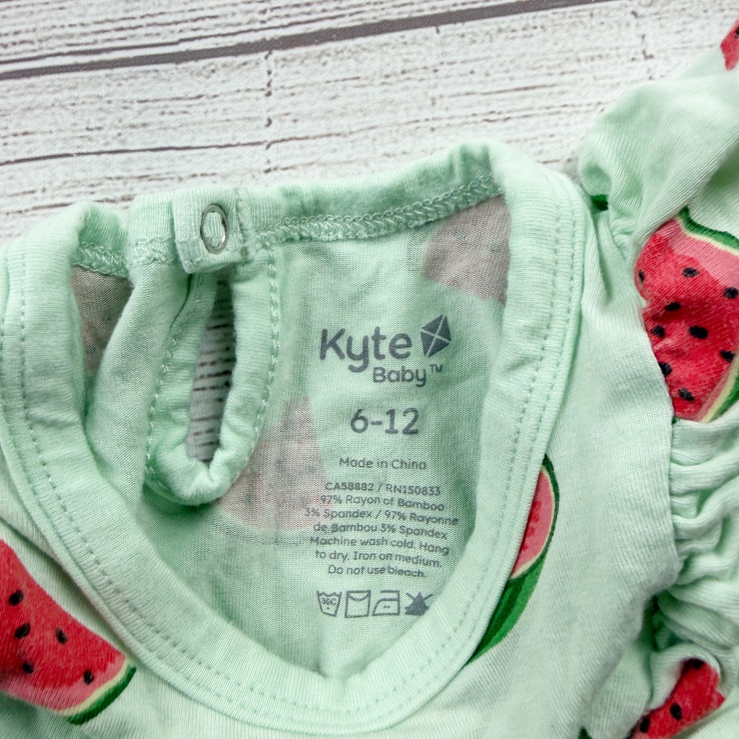 Kyte Baby Infant Watermelon Print Bubble Romper Bamboo Sleeveless 6-12 Months