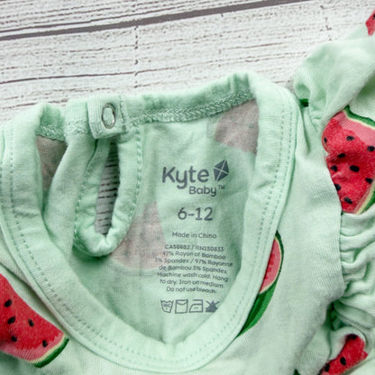 Kyte Baby Infant Watermelon Print Bubble Romper Bamboo Sleeveless 6-12 Months