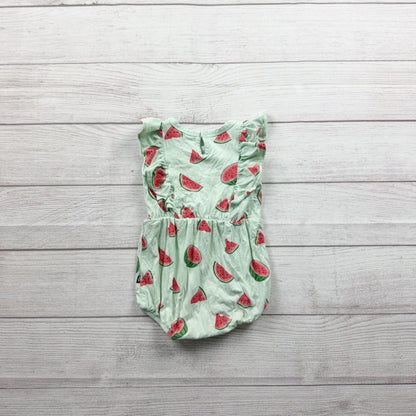 Kyte Baby Infant Watermelon Print Bubble Romper Bamboo Sleeveless 6-12 Months