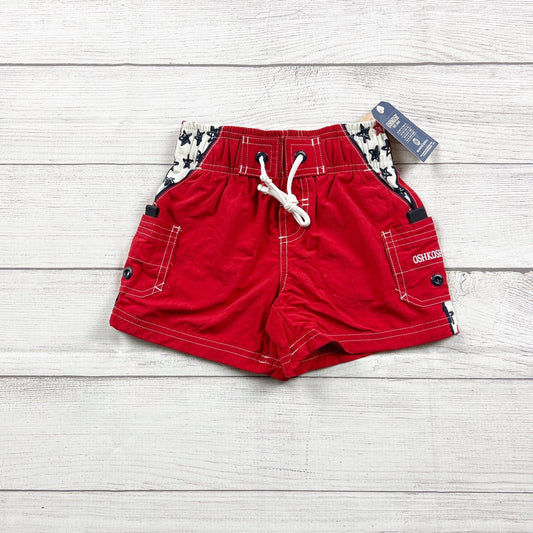 OshKosh B’gosh Toddler Boy Swim Trunks Red Board Shorts Star Print Lined NWT 2T