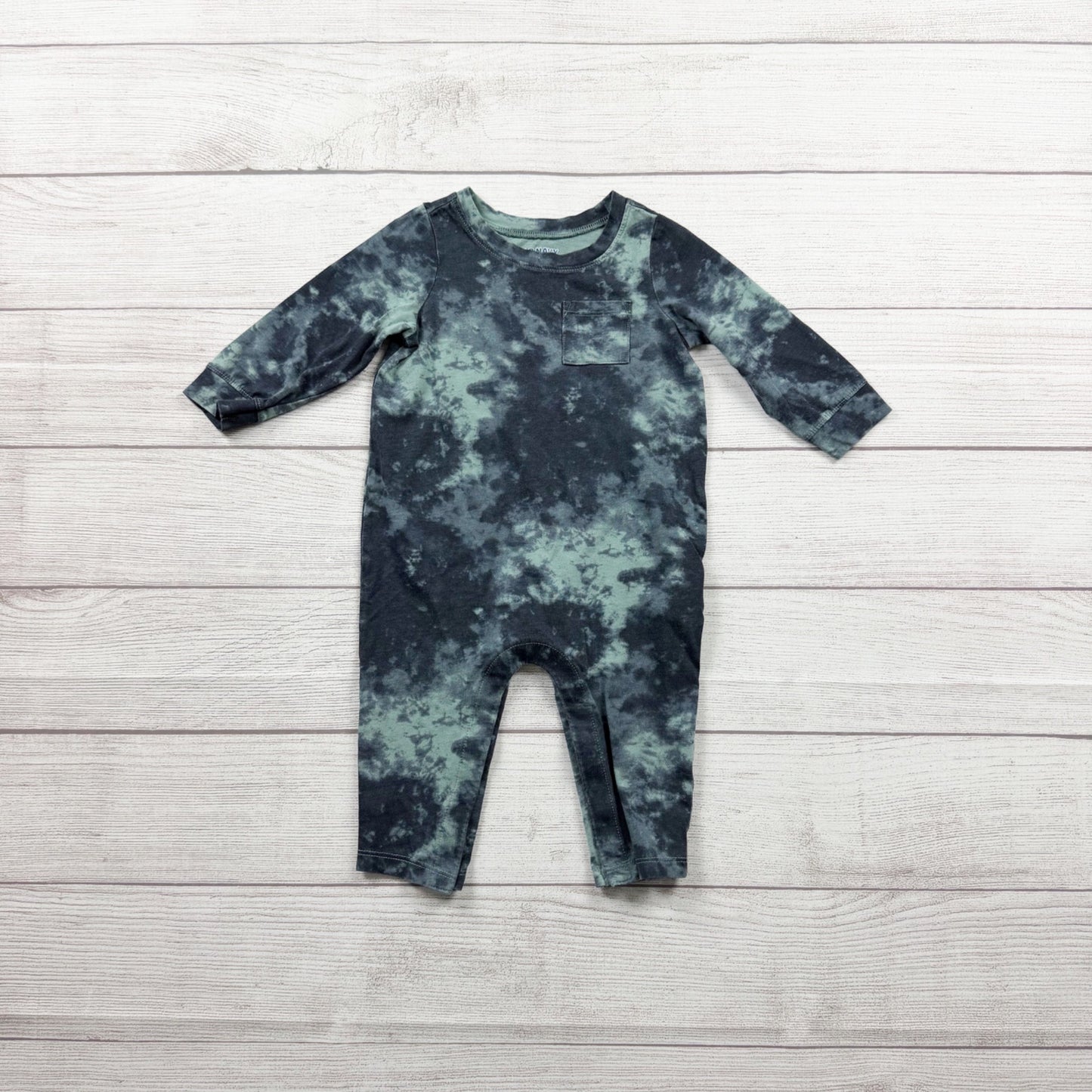 Old Navy Baby Boy Romper Tie Dye One Piece Long Sleeve Outfit 6-12 Months