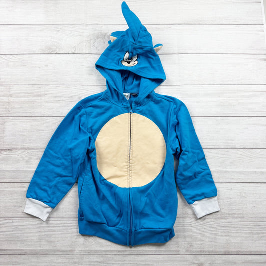 Sonic the Hedgehog Kids Blue Zip Up Hoodie Costume Jacket Cosplay M