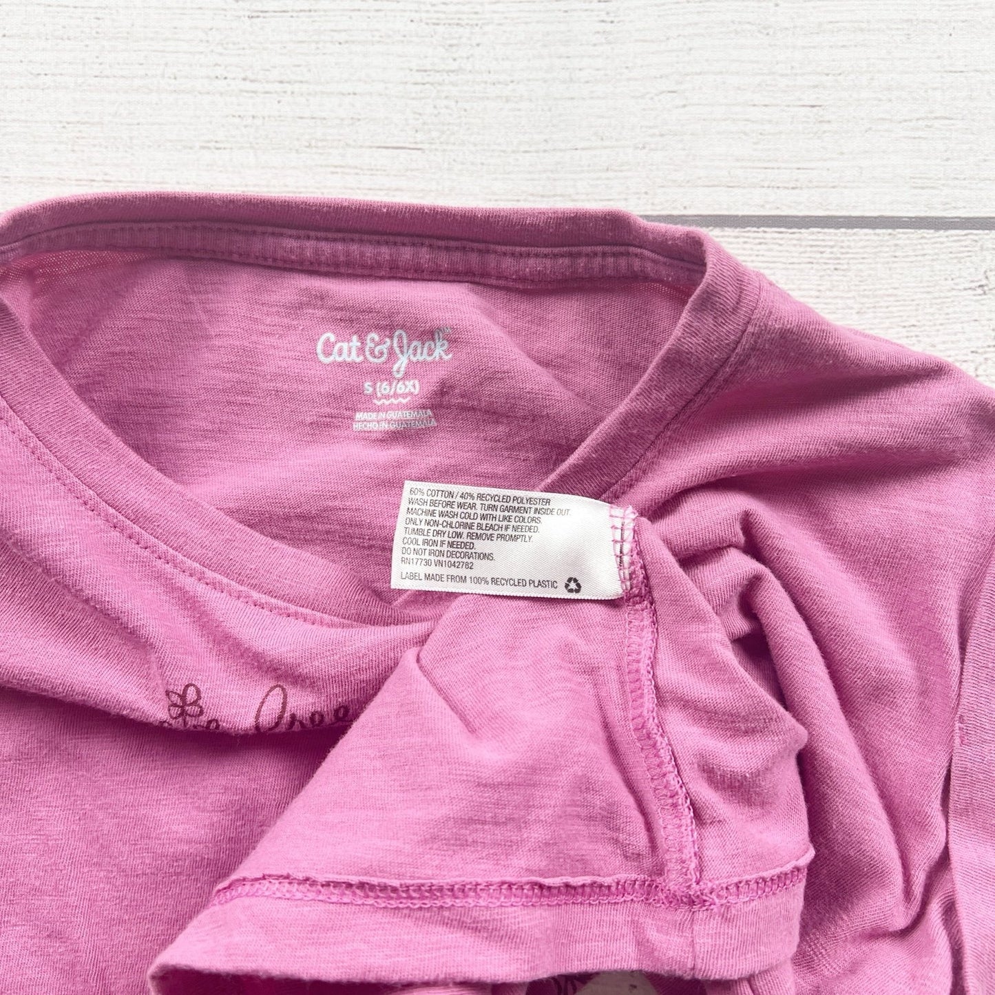 Cat & Jack Girls Shirt “Free as the Wind” Graphic Cap Sleeve Top S 6-6X