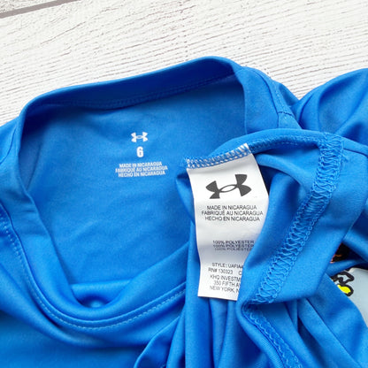 Under Armour Boys Long Sleeve Shirt Space Astronaut Baseball Graphic Tee NWT 6