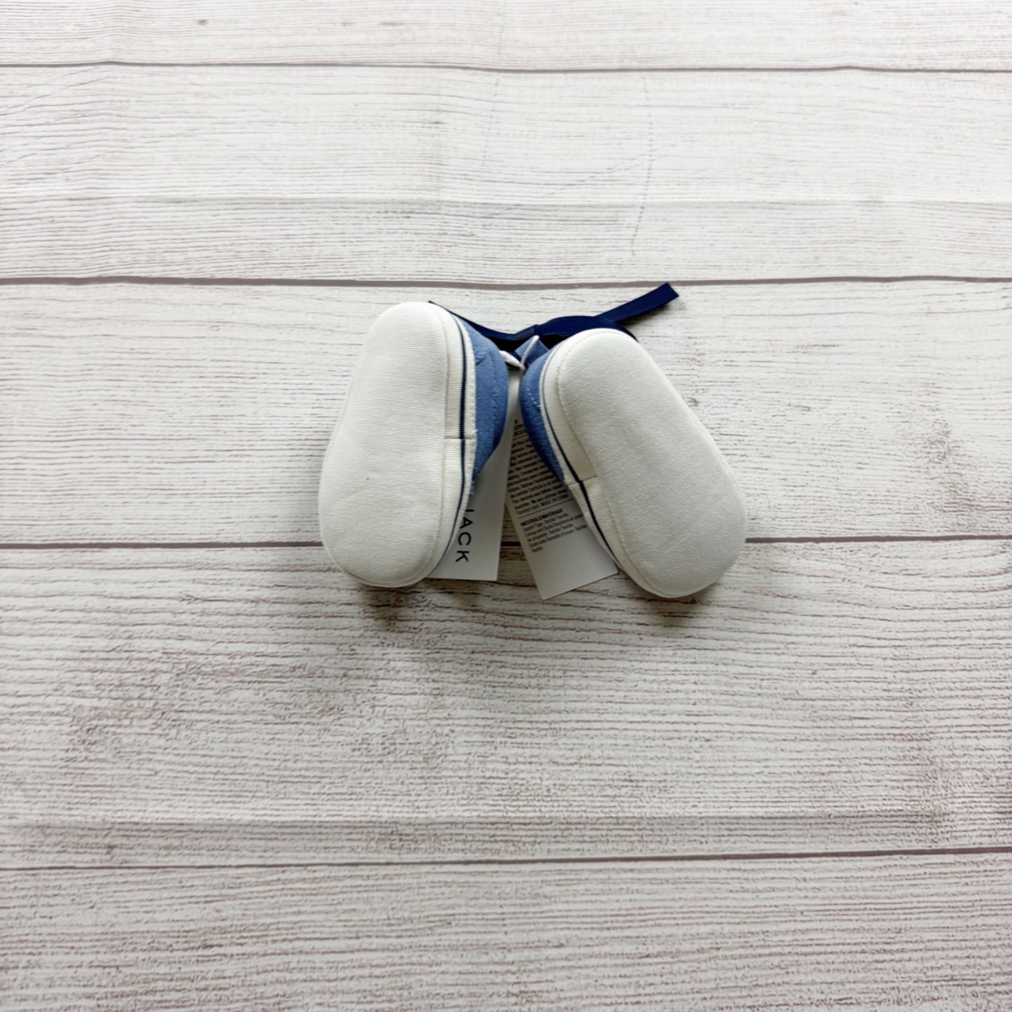 Janie And Jack Pumpkin Embroidered Blue Slip On Baby Shoes NWT 0-3 Months