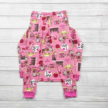 Joe Boxer Kids New York City Print Pink Long Sleeve Pajama Set 10