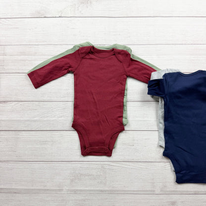 Carters Baby Long Sleeve Bodysuits 4-Pack Neutral Multi-Color NWT 3-6 Months