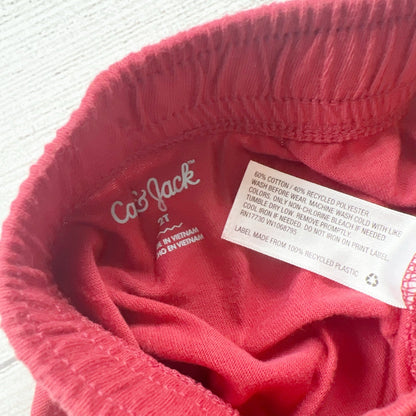 Cat & Jack Toddler Shorts Red Knit Drawstring Pull On Harem Casual 2T