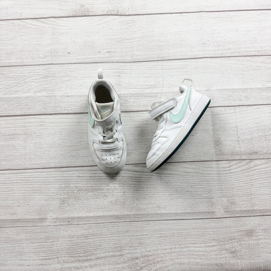 Nike Court Borough Low Recraft Toddler Sneakers White Jade Ice Velcro Shoes 10 C