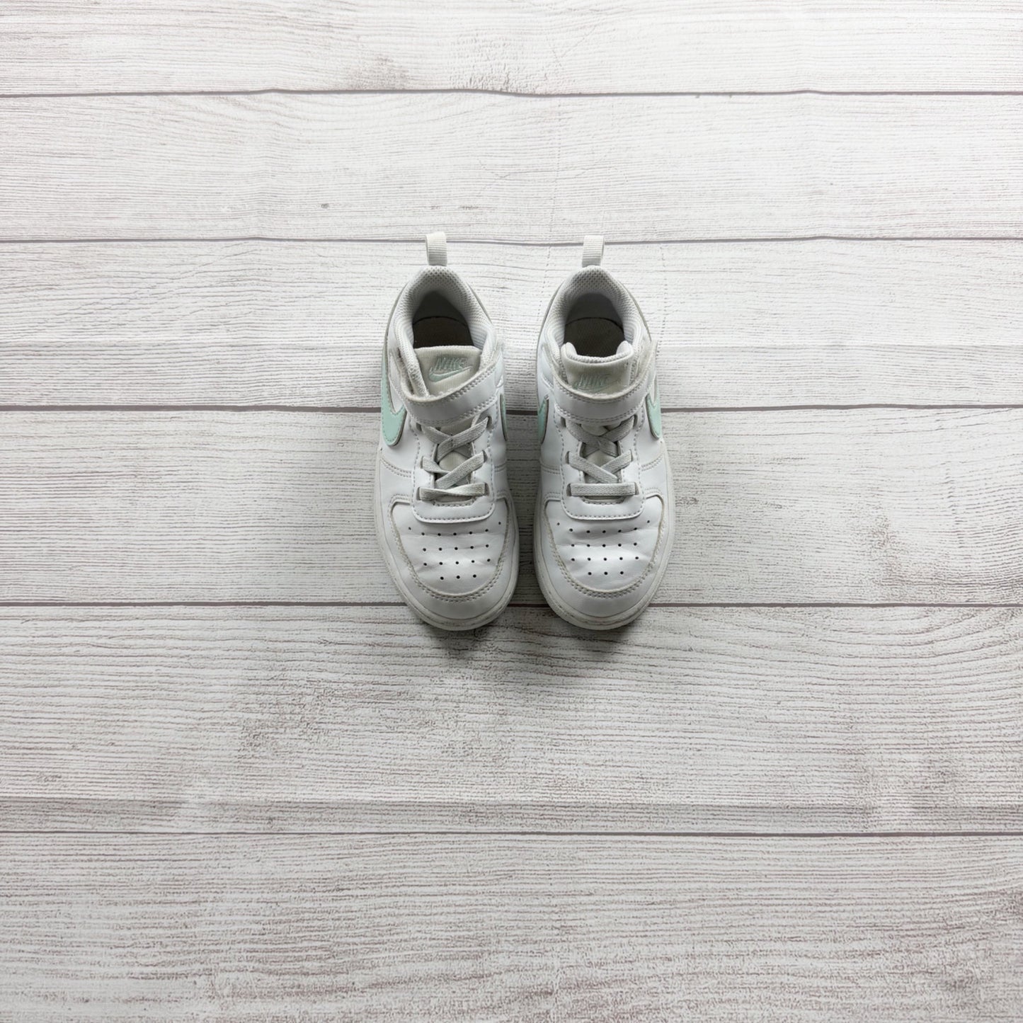 Nike Court Borough Low Recraft Toddler Sneakers White Jade Ice Velcro Shoes 10 C