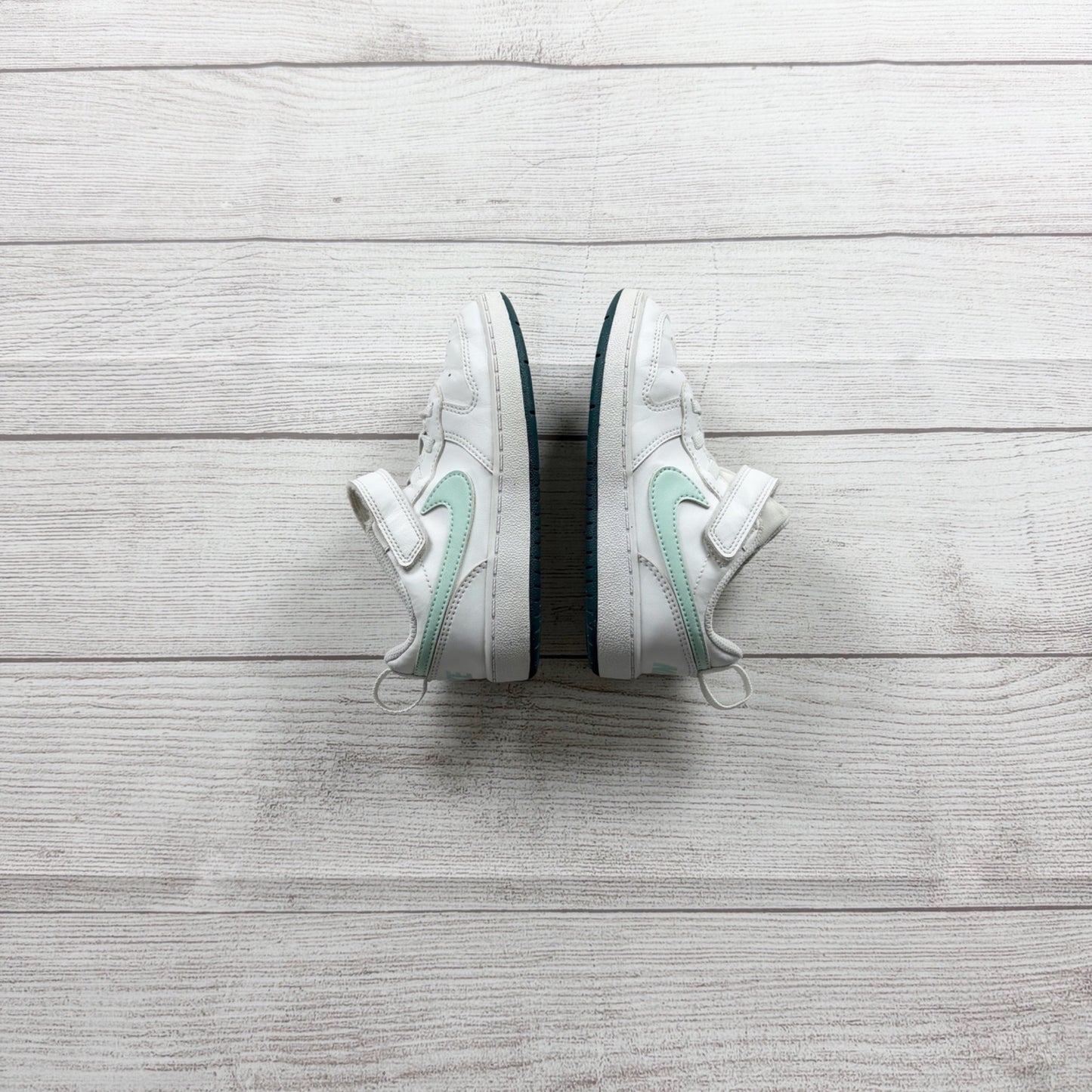 Nike Court Borough Low Recraft Toddler Sneakers White Jade Ice Velcro Shoes 10 C