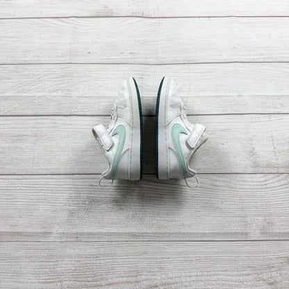 Nike Court Borough Low Recraft Toddler Sneakers White Jade Ice Velcro Shoes 10 C