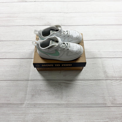 Nike Court Borough Low Recraft Toddler Sneakers White Jade Ice Velcro Shoes 10 C