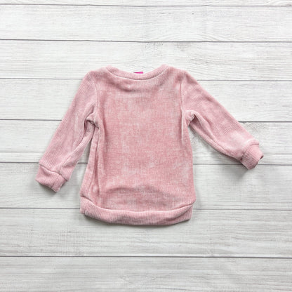 Disney Junior Minnie Mouse Sweater Chenille Pullover Sequin Bow Graphic NWT 3T