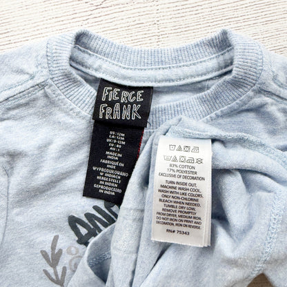 Fierce Frank Graphic Shirt Shark Pizza "Another One Bites The Crust" 9-12 Months