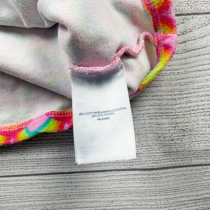 Lands’ End Girls Hooded Cover Up Dress Rainbow Print Terry Swim XXS 2-3