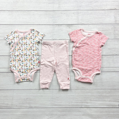 Skip Hop Baby 3 Piece Outfit Set Bodysuits Pants Multicolor Pink 6-9 Months