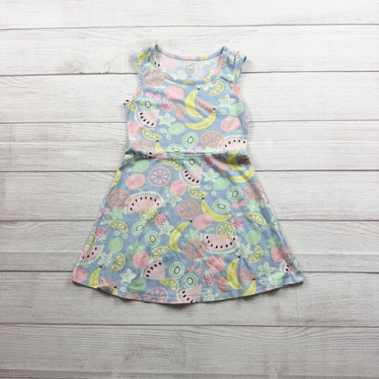 Wonder Nation Girls Sleeveless Fruit Print Dress Multicolor Lightweight S 6-6X
