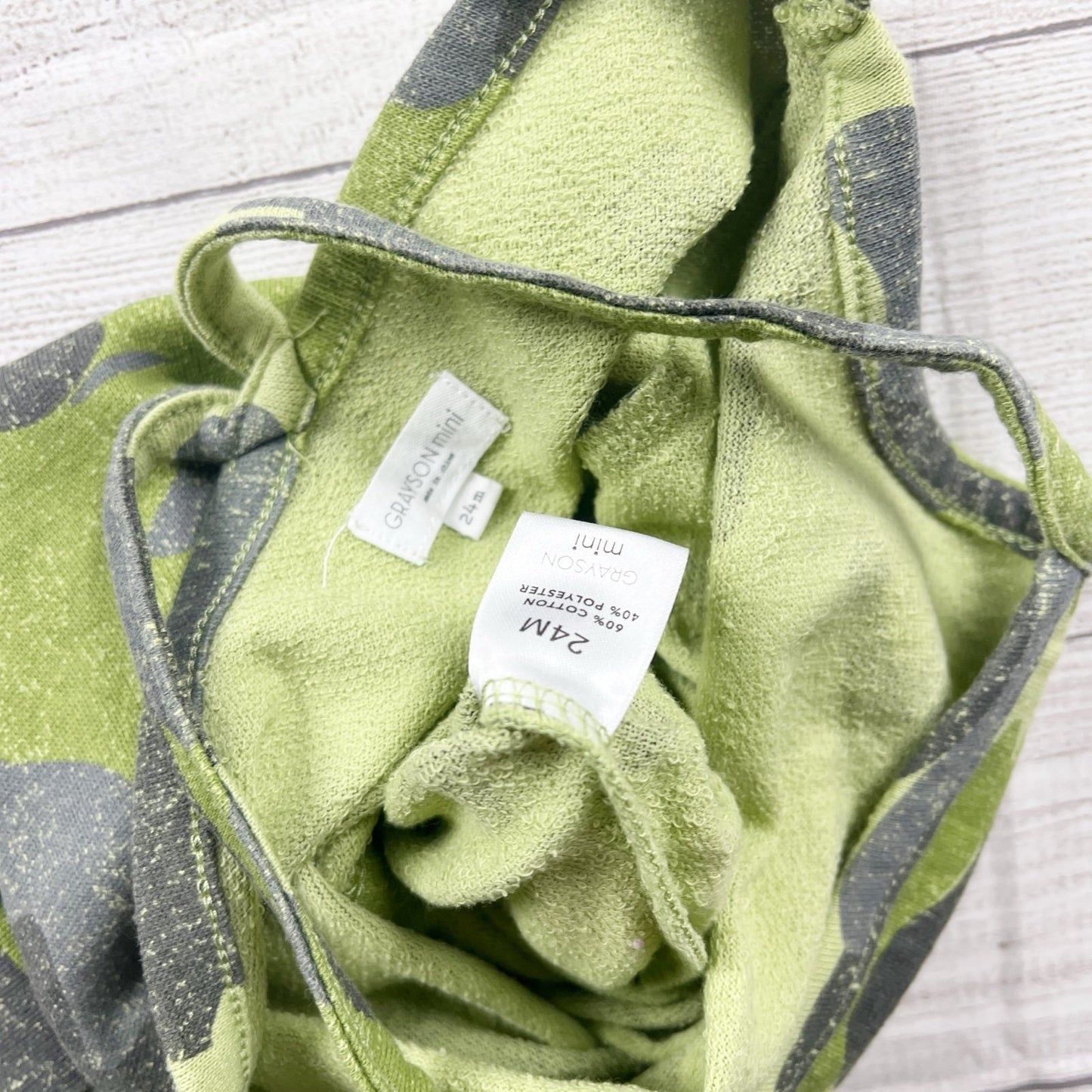 Grayson Mini Toddler Camo Romper Green Sleeveless One Piece 24 Months