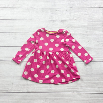 Tu Pink Polka Dot Long Sleeve Baby Dress Cotton Blend 12-18 Months