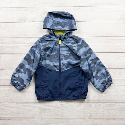 Carter's Blue Camo Water Resistant Hooded Jacket Lightweight Polyester 4-5