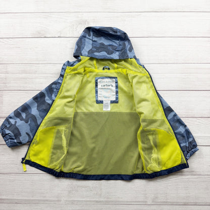 Carter's Blue Camo Water Resistant Hooded Jacket Lightweight Polyester 4-5