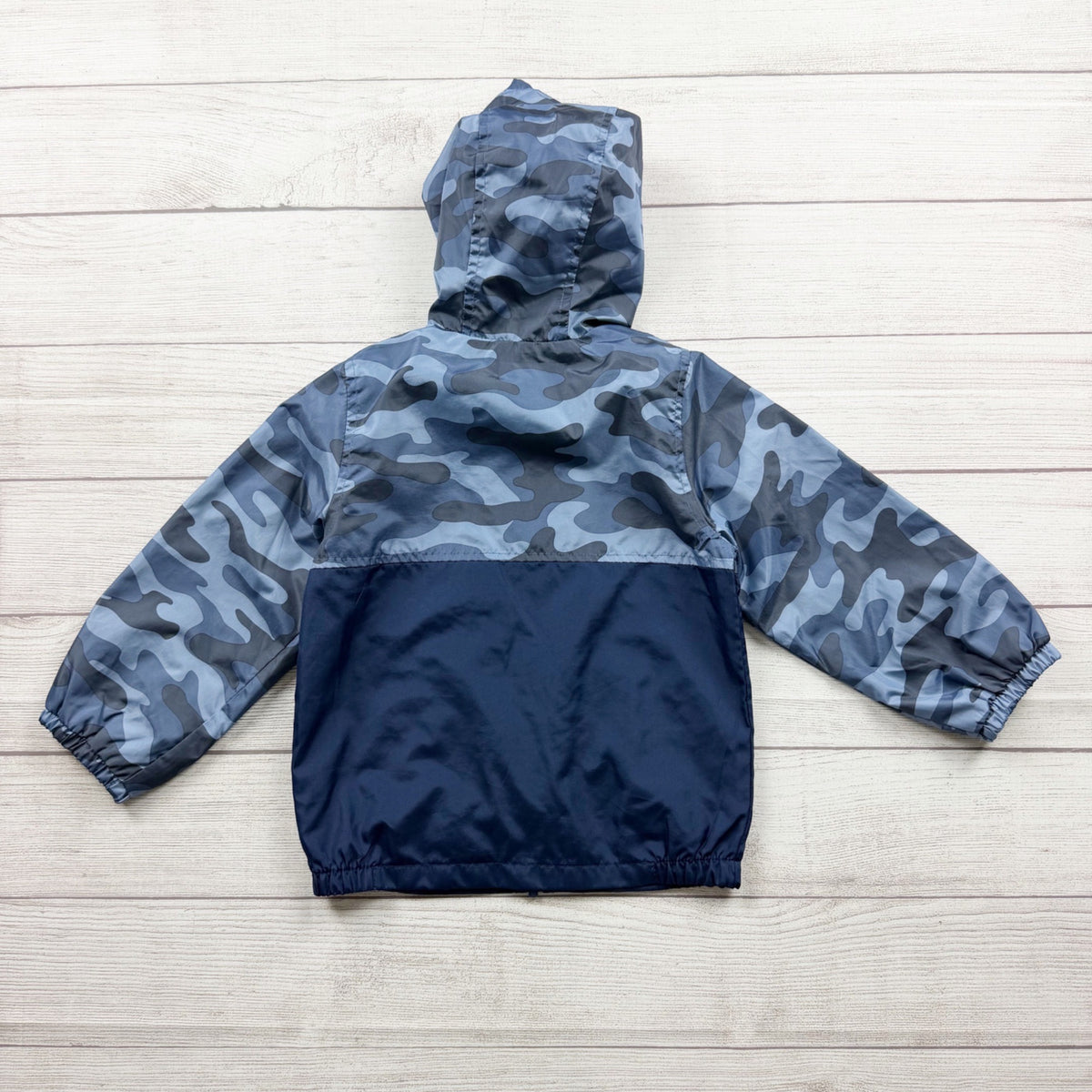 Carter's Blue Camo Water Resistant Hooded Jacket Lightweight Polyester 4-5