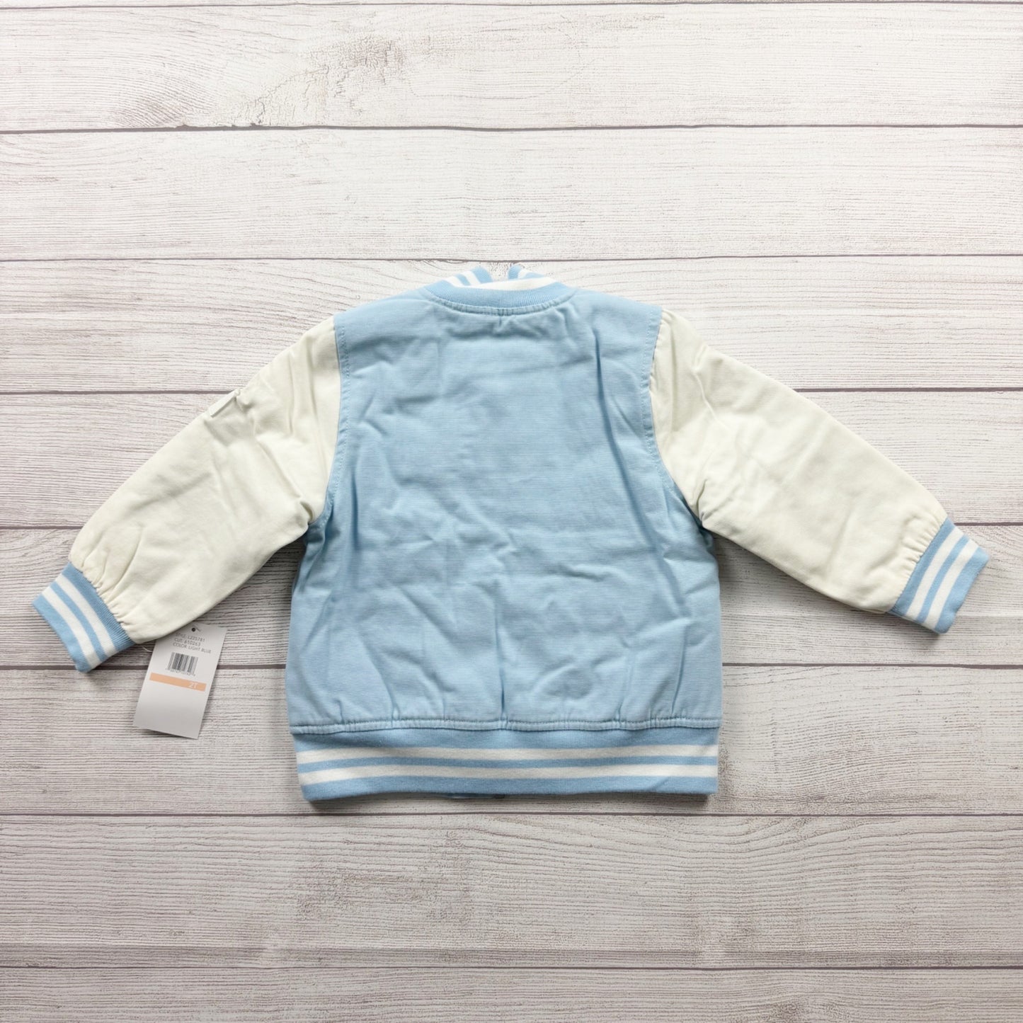 London Fog Toddler Varsity Jacket Blue White Sherpa Lined Bomber Zip Up 2T