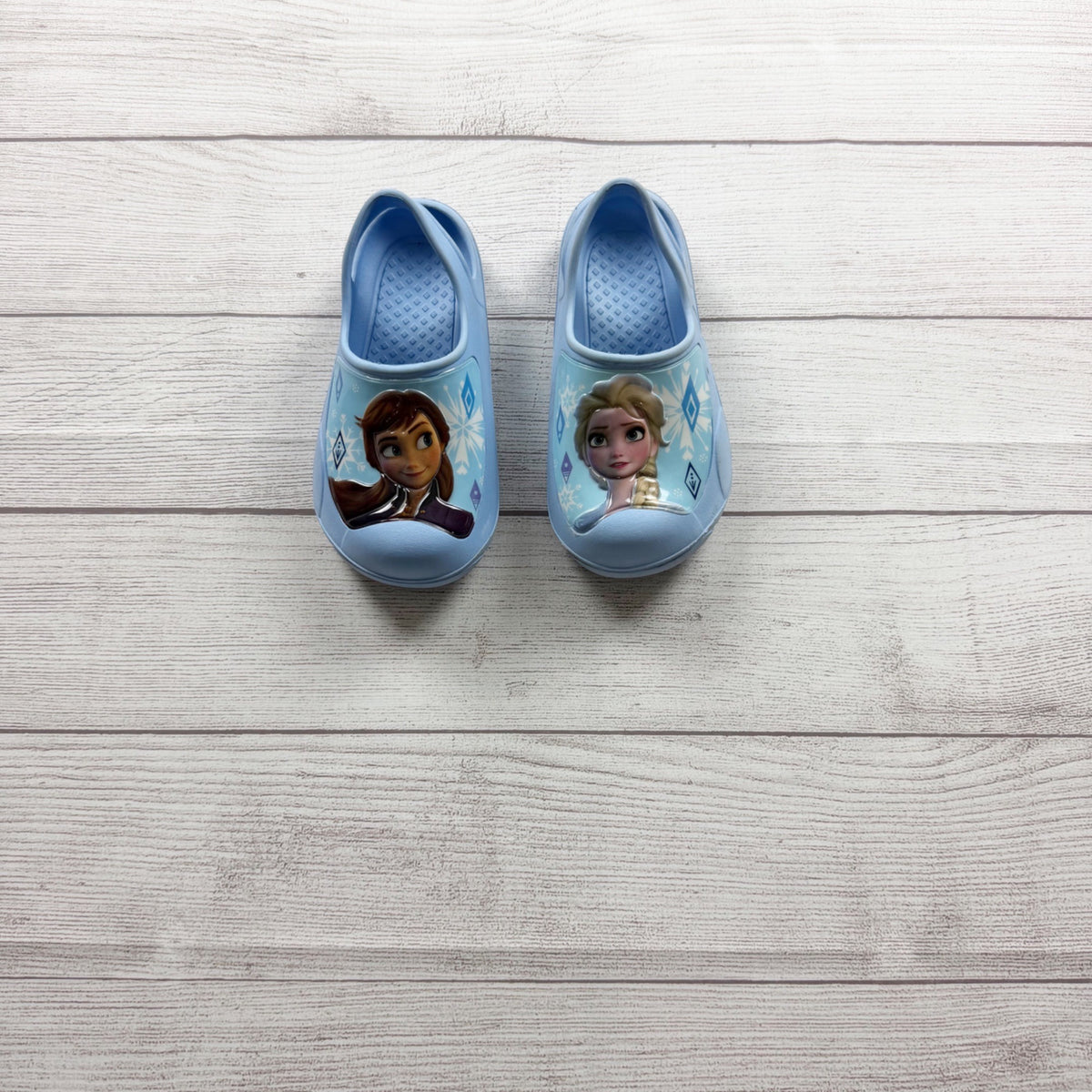 Disney Frozen Kids Blue Clogs Anna Elsa Slip On Shoes US 11 12