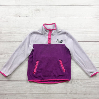 Eddie Bauer Kids Fleece Pullover Purple Pink Colorblock 6