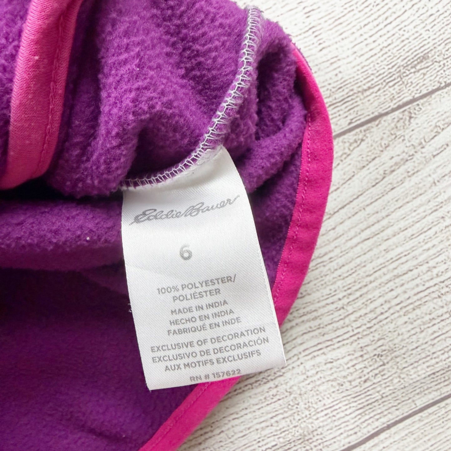 Eddie Bauer Kids Fleece Pullover Purple Pink Colorblock 6