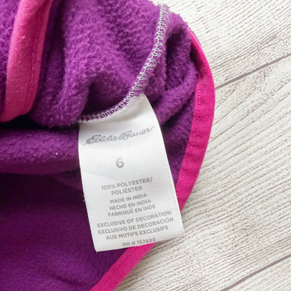 Eddie Bauer Kids Fleece Pullover Purple Pink Colorblock 6