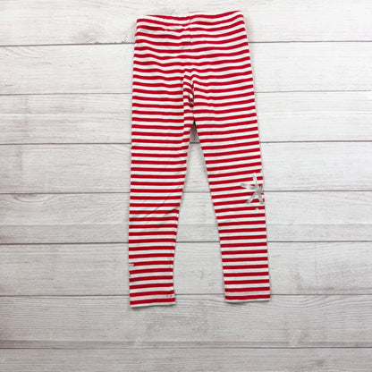 Cat & Jack Red White Striped Girls Leggings S 6 6X