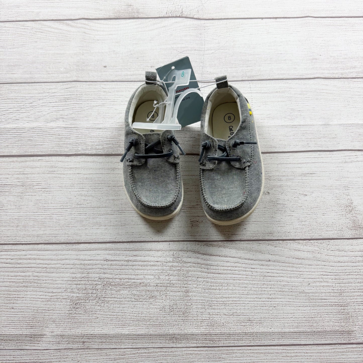 Cat & Jack Gray Canvas Slip On Boat Shoes Toddler Lightweight Casual Sole NWT 8
