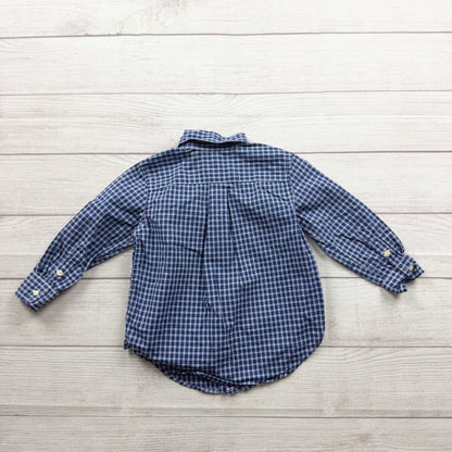 Ralph Lauren Boys Blue Plaid Button Down Long Sleeve Shirt 2T